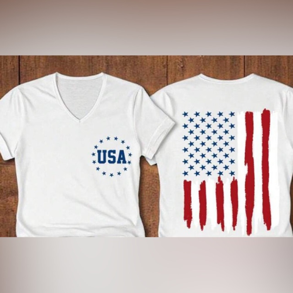 Ladies Short Sleeve Patriotic Tee Size XL NIP with Discounted Shipping in USA
